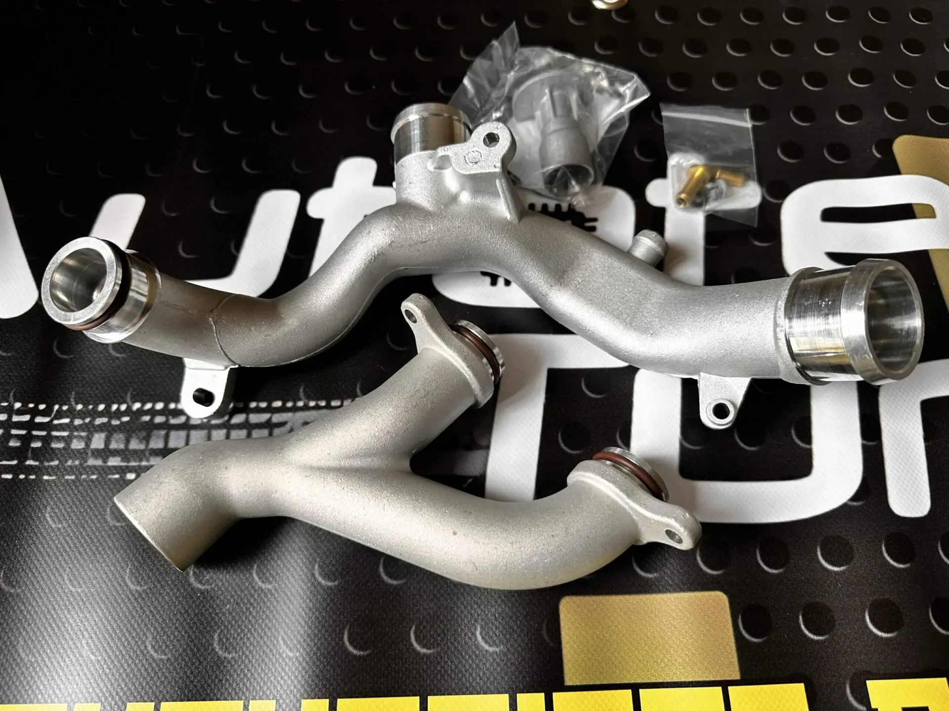 Jaguar Land Rover Y Pipe Cooling System Upgrade Kit Fitted at our work shop