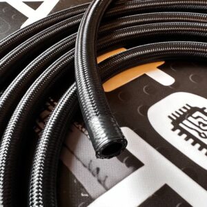 AN-10 10AN 14MM Black NYLON Braided RUBBER Fuel Oil Cooler Hose Pipe 1 Metre